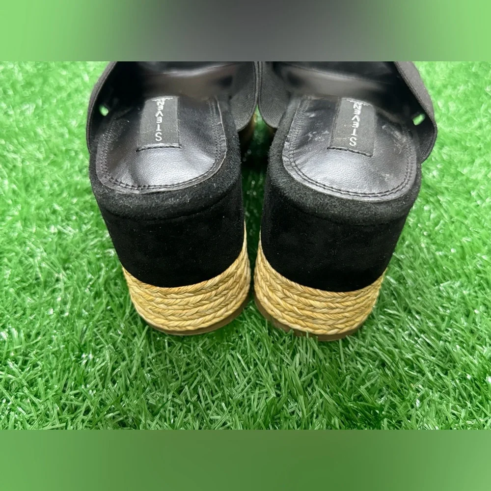 Steven by Steve‎ Madden Kaycee Black Fabric Espadrille Sandals Size 8.5M